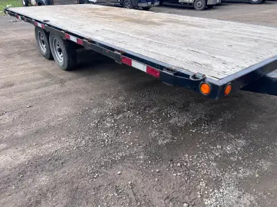 Dimensions are a 20’ long deck by 8’ wide Has only been used a couple times since I safetied it last...