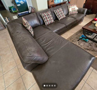 Large Leather Sectional Couch 