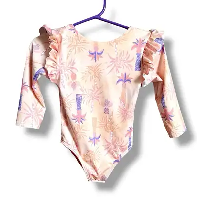(18m) Swimsuit [offcorss] girls 1pc Rash Guard Bathing Suit, View more