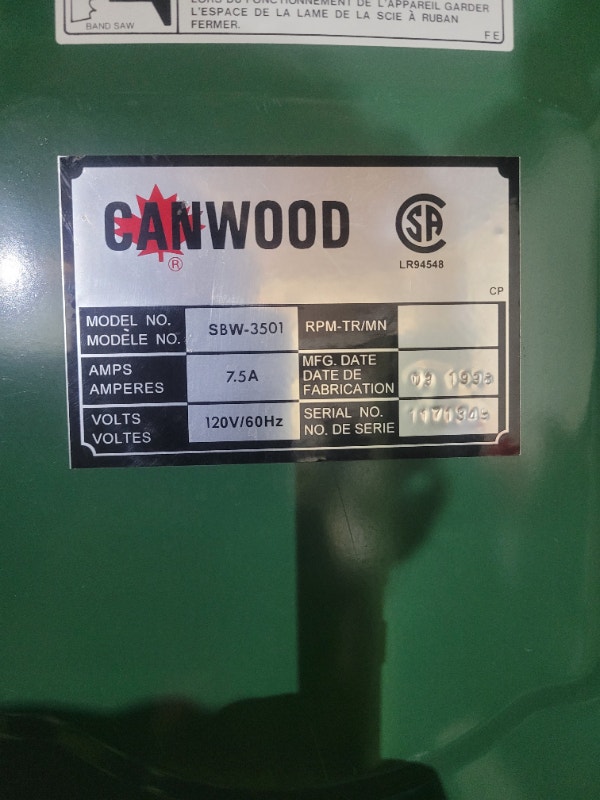 Canwood 14" Bandsaw Power Tools Edmonton Kijiji