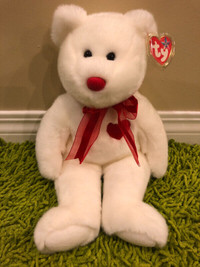 TY Beanie Buddy - VALENTINO the White Bear (14 inch)