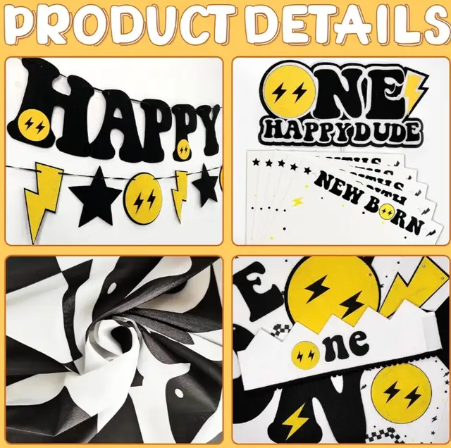 "One Happy Dude" 1st Birthday Party Decorations Pack-Selection D in Multi-item in City of Montréal - Image 5