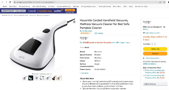 Housmile Corded Handheld Vacuums, Mattress Vacuum Cleaner in Beds & Mattresses in City of Toronto
