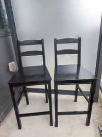 High chair x 2 - Black colour - Wood