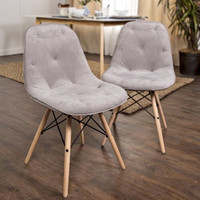 Set of 2, Modern Eames Chairs - Grey