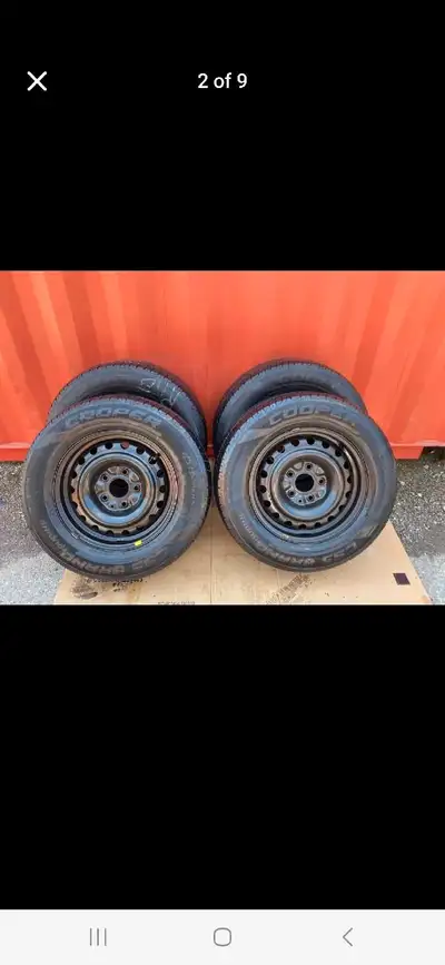 Set of 4 COOPER all season tires rims (225 65 16) pattern (5x127) DODGE CARAVAN + JOURNEY