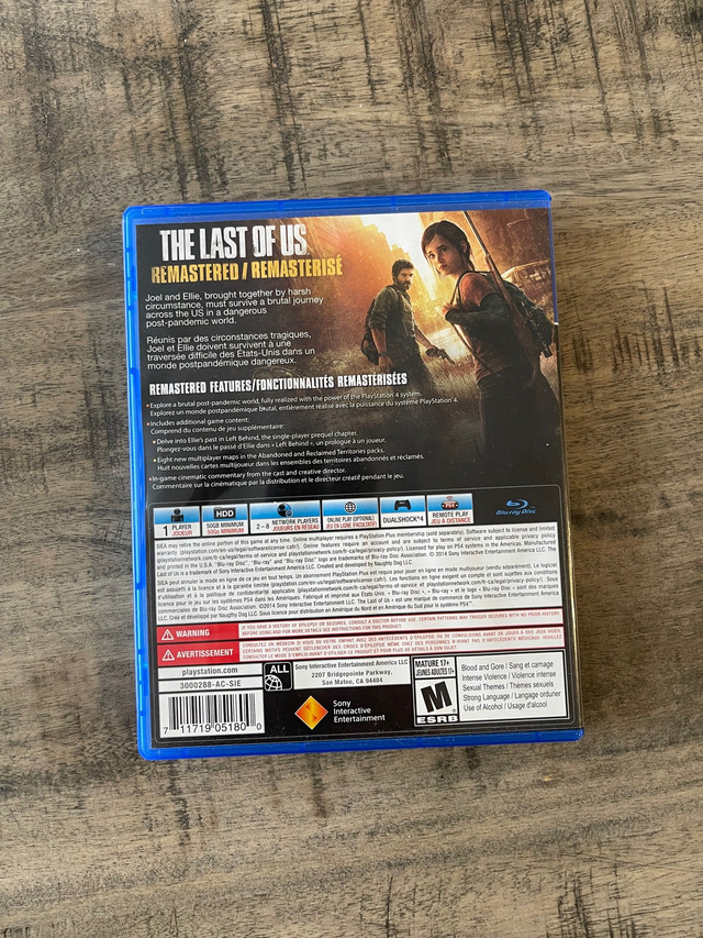 The Last of Us Remastered - PS4 in Sony Playstation 4 in Bathurst - Image 2