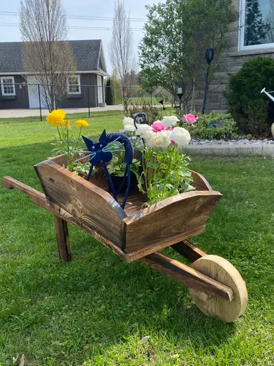 Wooden wheelbarrow, new, torch wood, hand made, View more