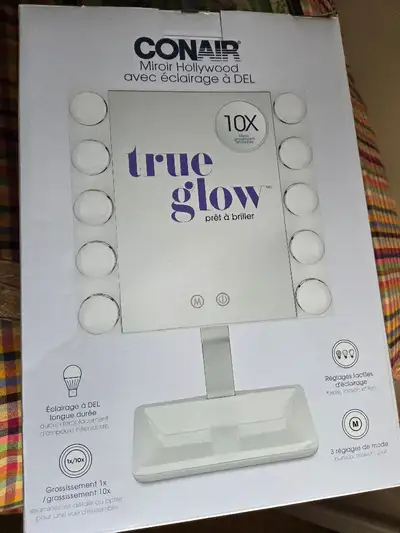 CONAIR-TRUE GLOW-LED-VANITY MIRROR-10X MAGNIFICATION, View more