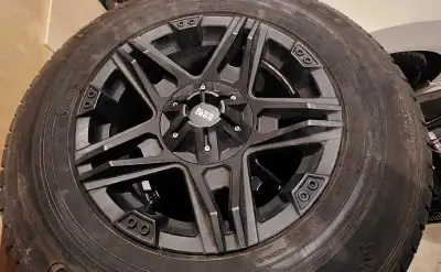 For sale is a set of 17 inch Black Iron Rims with a hybrid 6x120/6x114.3 bolt pattern paired with Su...