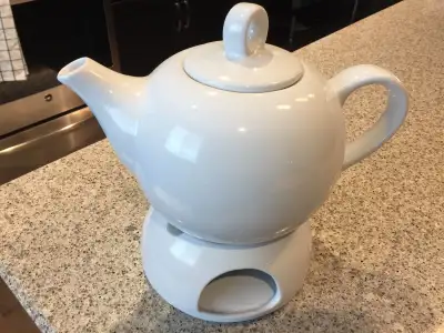 Large ceramic teapot with warmer, View more