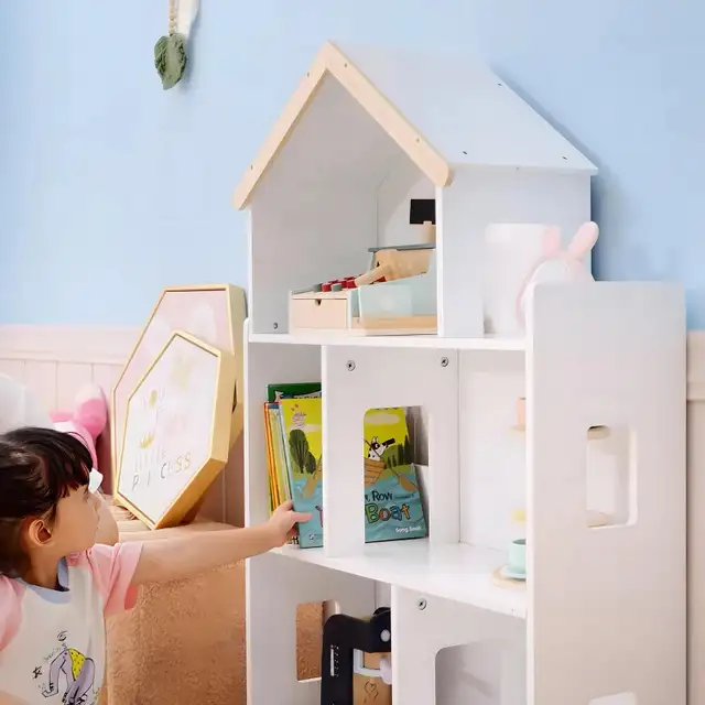 Toy Storage Organizer Cabinet, 3-Tier Kids Bookshelf for Playroo in Bookcases & Shelving Units in Markham / York Region - Image 8