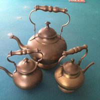 Vintage Brass Tea Pots