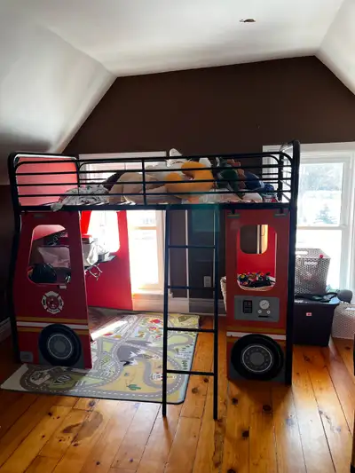 Child’s Fire Engine Loft Bed, View more