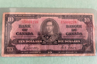 1937 $10 Dollar Bank of Canada Note
