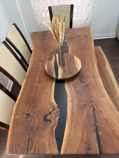 live edge table and bench for sale , View more