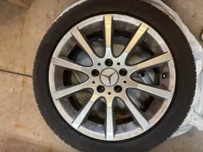 Selling FOUR Mercedes OEM tires and rims. All OEM! 225 45 R17 Continental Snow tire. Only use 1 Wint...