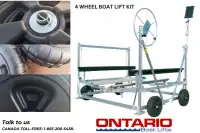 Easy Movement & Storage with 4-Wheel Boat Lift Travel Kit.