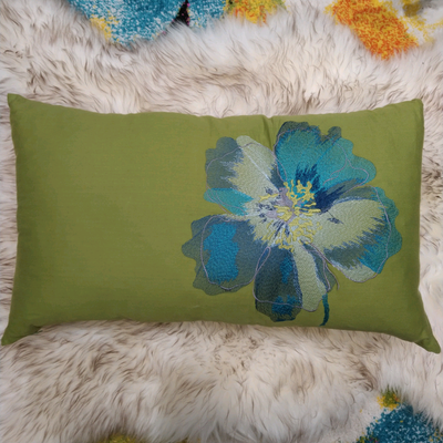 BEAUTIFUL DECORATIVE PEACOCK COLORED THROW CUSHION, View more