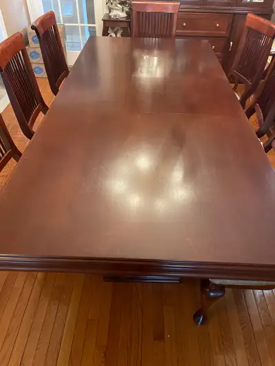 Dining Table with 12 chairs. Solid wood custom made , View more