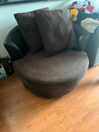 Brown swivel accent chair
