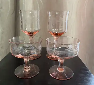 Vintage Pink Depression Glassware, View more