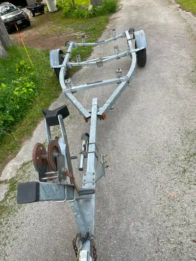 Galvanized 5*18 boat trailer, used for an 19’ sailboat. 2” ball hitch. Fully welded tube steel frame...