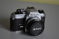 Nikon FG-20 SLR 35mm Film Camera with 50mm Nikon Lens + Pouch