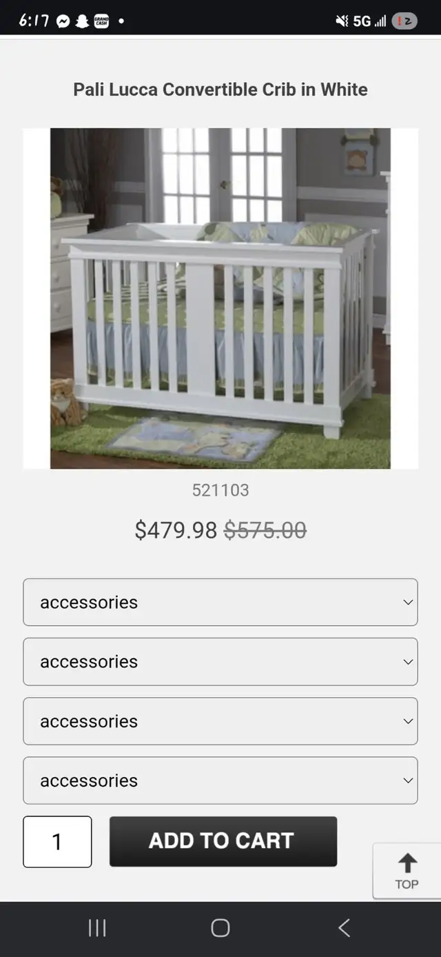 Pali Lucca Convertible Crib in Cribs in Edmonton - Image 2