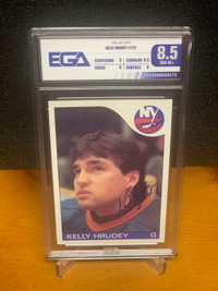 1985-86 Topps Kelley Hrudey NYI RC #122 EGA 8.5 Auto 10