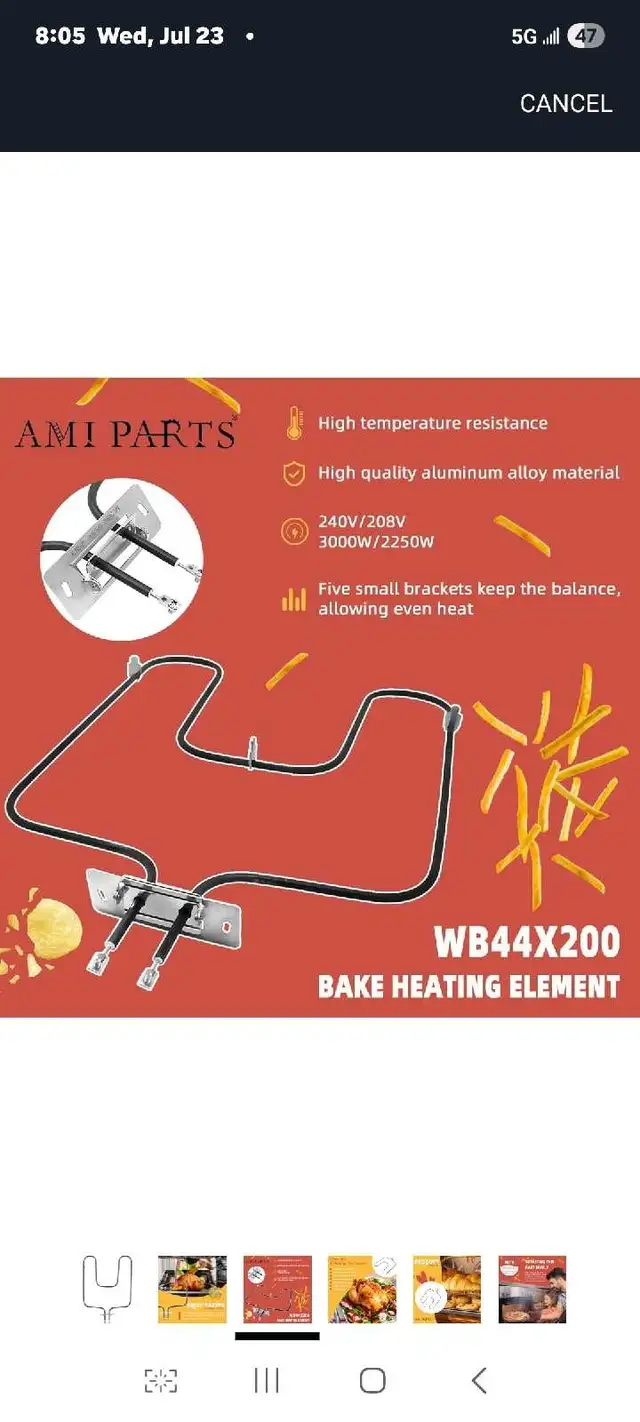 AMI PARTS WB44X200 Bake Heating Element Compatible with GE Stove in Stoves, Ovens & Ranges in Markham / York Region - Image 5