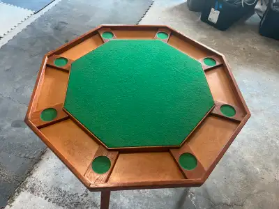 Nice poker table for 8. Call 4036142267