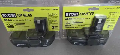 Ryobi ONE+ 2ah 18V batteries , View more