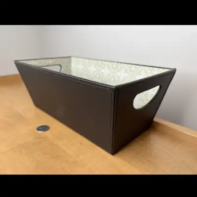 Faux leather bin, View more