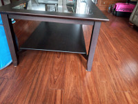 Glass wood table