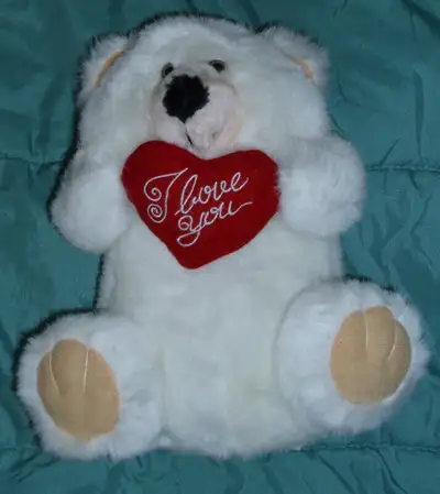 "I Love You" White Teddy Bear, View more