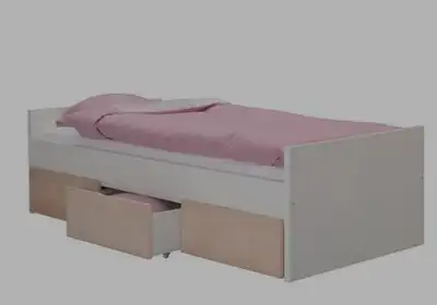 Lit Ikea Brekke Twin Bed w/ 3 Drawers/tirroirs and mattress, View more
