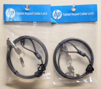 2 New HP Tablet Keyed Cable Locks