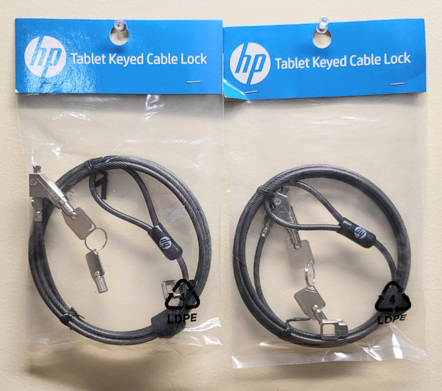 2 New HP Tablet Keyed Cable Locks in Laptop Accessories in Windsor Region