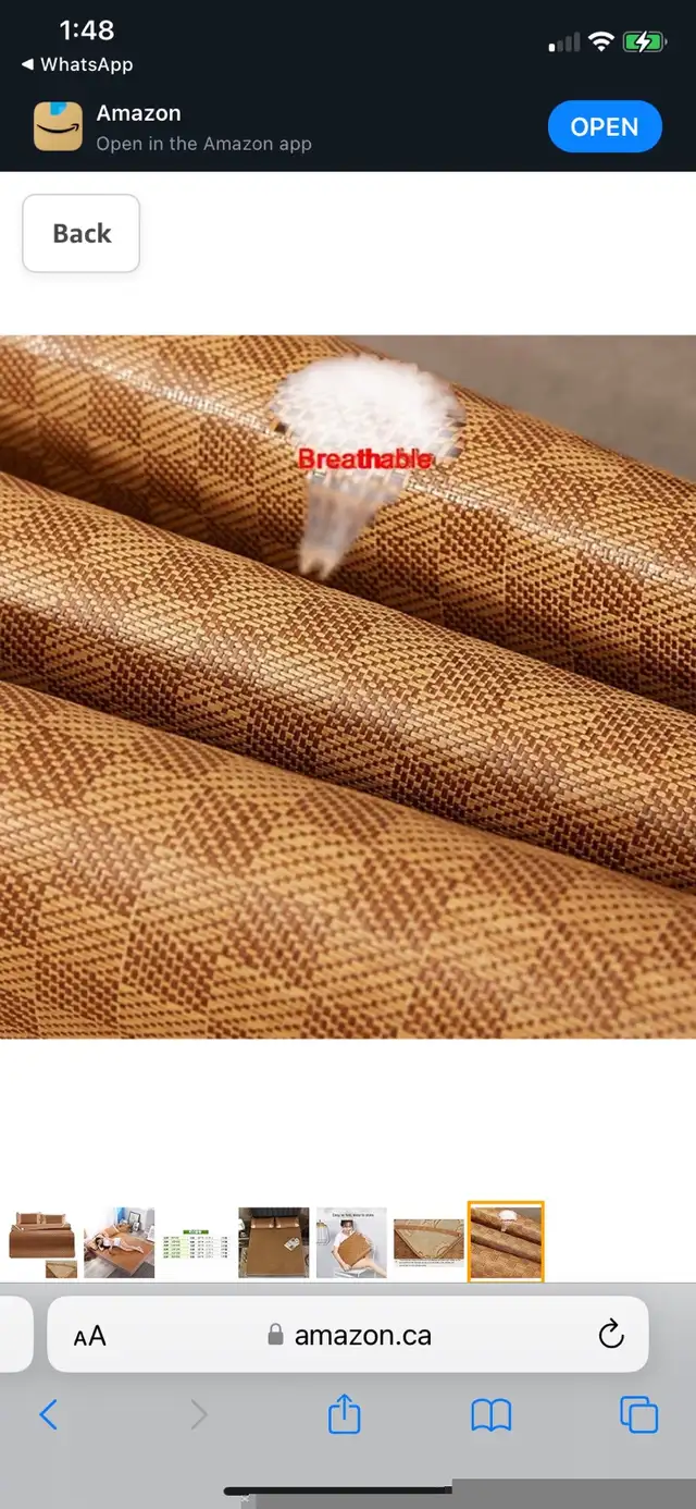 Brand new NYKCPJMW Bamboo Mattress, Summer Sleeping Mat, Bamboo  in Bedding in London - Image 3