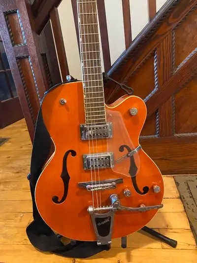Gretsch hollow body electromatic bigsby guitar orange, View more
