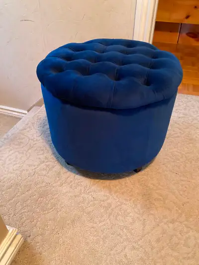 Round Velvet Footstool with Lid, View more
