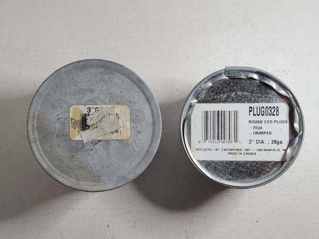 Round End Plug 3" galvanized (2 models) / capuchon rond 3" neuf dans Autre  à Ouest de l’Île