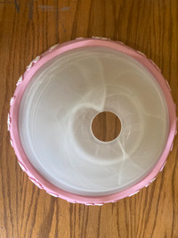 Pink and white flush mount ceiling light