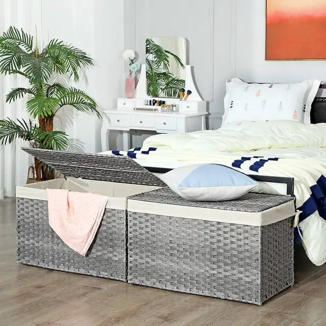 SONGMICS Storage Basket with Lid, 42.3 Gallon (160L) Storage Bin in Home Décor & Accents in Markham / York Region - Image 3