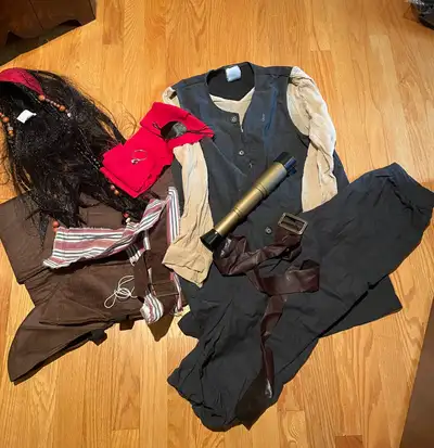 This pre-loved Pirates of the Caribbean Jack Sparrow costume, sized 10/12, is ready for your next gr...