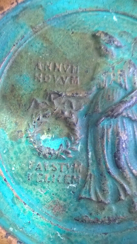 Antique Metal Bronze with Steel Top Roman Scene Pedestal Stand in Arts & Collectibles in Oshawa / Durham Region - Image 3