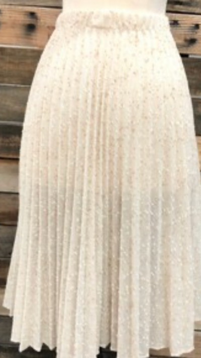 Cream pleated skirt size 4, View more