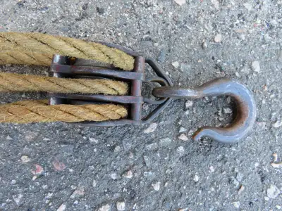 Vintage Block and Tackle Pulley System, View more