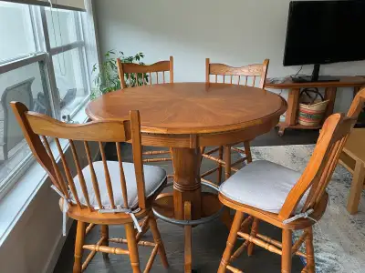 Bar Height Round Table with  Swivel Chairs, View more